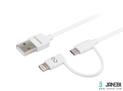 کابل دو پورت نزتک Naztech Hybrid 2-in-1 micro/lightning/data 6ft MFi cable
