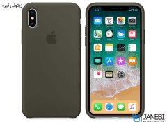 محافظ سیلیکونی اپل آیفون X زیتونی تیره
