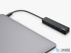 هاب یو اس بی 4 پورت دی ام DM CHB003 Type-C Hub Avec 4 USB 3.0 Ports