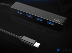 هاب یو اس بی 4 پورت دی ام DM CHB003 Type-C Hub Avec 4 USB 3.0 Ports