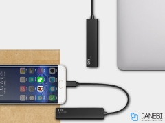 هاب یو اس بی 4 پورت دی ام DM CHB003 Type-C Hub Avec 4 USB 3.0 Ports