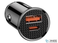 شارژر فندکی فست شارژ ماشین دو پورت بیسوس