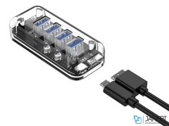 هاب یو اس بی 4 پورت اوریکو Orico 4 Port USB3.0 Transparent HUB F4U-U3