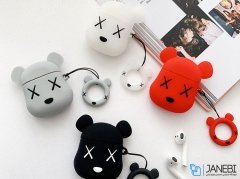 کاور محافظ سیلیکونی ایرپاد طرح خرس Bear Silicone Case Apple Airpods