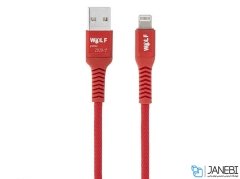 کابل شارژ و انتقال داده لایتنینگ Wolf Lightning Cable 1m