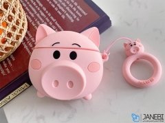 کاور محافظ سیلیکونی ایرپاد طرح خوک Pig Silicone Case Apple Airpods