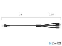 کابل شارژ سه سر یوسامز Usams U5 3IN1 Braided Charging Cable 1.5m