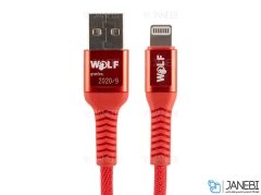 کابل شارژ و انتقال داده لایتنینگ Wolf Lightning Cable 1m