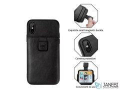 قاب چرمی چندمنظوره آیفون HDD Invisible Wallet iPhone XS