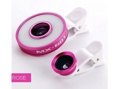 لنز فلاش دار واید و ماکرو و فیش آی گوشی موبایل MX-601 6in1 LED Cell Phone Lens Kit
