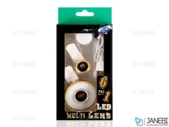 لنز فلاش دار واید و ماکرو و فیش آی گوشی موبایل MX-601 6in1 LED Cell Phone Lens Kit
