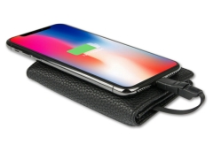 پاور بانک و کیف چرمی Zhuse 4000mAh Power Bank and Card Holder 2in1 -Zhuse ZS-PB-013