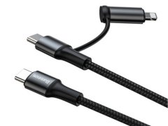 کابل سریع دو سر تایپ سی و لایتنینگ بیسوس Baseus Twin 2in1 6W PD cable 1m