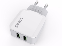 شارژر دیواری دو پورت الدنیو LDNIO Dual USB Home/Travel Charger A2202 دارای کیفیت ساخت بالا