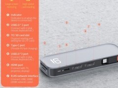 هاب چندکاره تایپ سی راک Rock TR02 Multifunctional Extension Hub Adapter