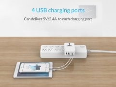 شارژر دیواری 4 پورت به همراه مبدل برق شهری اوریکو Orico S4U Portable Universal Power Plug دارای 4 خروجی شارژ یو اس بی