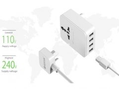شارژر دیواری 4 پورت به همراه مبدل برق شهری اوریکو Orico S4U Portable Universal Power Plug پشتیبانی از گستره وسیع ولتاژ ها