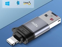 رم ریدر او تی جی لایتنینگ توتو Totu FGCR-006 Lightning OTG External TF Flash Card  سازگار با سیستم عامل های مختلف