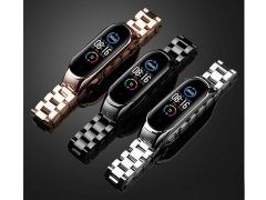 بند فلزی براق شیائومی می بند 5 Xiaomi Mi Band 5 metalic Metal Strap