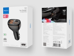 شارژر فندکی فست شارژ ماشین تایپ سی 60 وات دارای نمایشگر راک