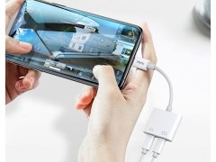 مبدل لایتنینگ به لایتنینگ و صدا توتو Totu EAUC-18 Glory Lightning to Lighting + 3.5mm Audio Converter