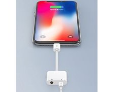 مبدل لایتنینگ به لایتنینگ و صدا توتو Totu EAUC-25 Glory IP to 3.5/ip Audio Charging Adapter
