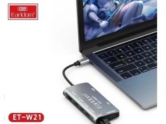 هاب و کارت خوان تایپ ی ارلدام Earldom ET-W21 Type-C Hub