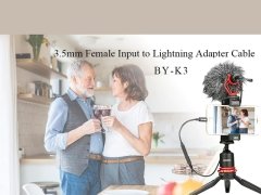 کابل تبدیل بویا BOYA BY-K3 3.5mm TRS Male to Lightning Adapter Cable