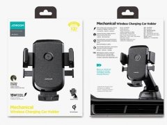 پایه نگهدارنده موبایل داخل خودرو جویروم Joyroom Mechanical Wireless charging car holder (dashboard) 15W JR-ZS213