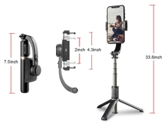 Gimbal Stabilizer Selfie Stick Tripod Q08
