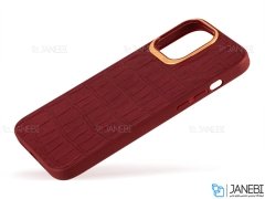 قاب چرمی آیفون 13 پرو مکس کجسا Kajsa iPhone 13 Pro Max Neo Classic Croco Pattern Leather Case