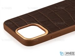 قاب چرمی آیفون 13 پرو مکس کجسا Kajsa iPhone 13 Pro Max Neo Classic Croco Pattern Leather Case