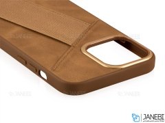 قاب چرمی آیفون 13 پرو کجسا Kajsa iPhone 13 Pro Preppie Elastic Hand Grip Leather Case