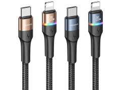 کابل شارژ سریع تایپ‌سی به لایتنینگ 1.2 متری یوسامز USAMS U76 Type-C to Lightning 30W PD Fast Charging & Data Cable US-SJ538