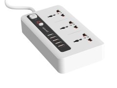 چند راهی و محافظ تایمردار پورودو Porodo Power Socket &amp; USB Hub PD-5P3SQC