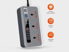 چند راهی و محافظ تایمردار پورودو Porodo Power Socket &amp; USB Hub PD-5P3SQC