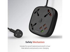 چند راهی و محافظ پورودو Porodo 3 Socket &amp; 4 USB PD-SC3302