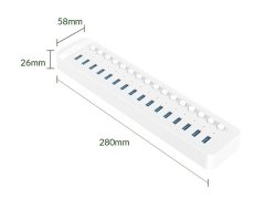 سرعت هاب یو اس بی 16 پورت اوریکو ORICO CT2U3-16AB Multi-Port Hub With Individual Switches