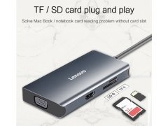 هاب تایپ‌سی با 7 پورت لنوو Lenovo LX0807G Type-C Hub Docking Station