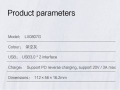 هاب تایپ‌سی با 7 پورت لنوو Lenovo LX0807G Type-C Hub Docking Station