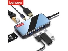 قیمت هاب و رم‌ریدر تایپ‌سی با 8 پورت لنوو Lenovo Original USB Type C HUB Multi USB 3.0 ER08