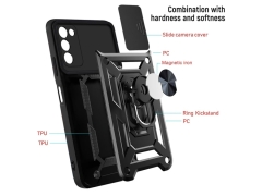 قاب محافظ لنز و حلقه دار سامسونگ Samsung Galaxy A03S Slide Camera &amp; Ring Holder Stand Case