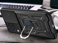 قاب محافظ لنز و حلقه دار سامسونگ Samsung Galaxy A22 4G Slide Camera &amp; Ring Holder Stand Case