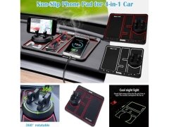 قیمت پد نگهدارنده موبایل ضدلغزش چهار کاره داخل خودرو باویس BAVISS Dashboard Mat Phone Holder with Aromatherapy Slot B-28