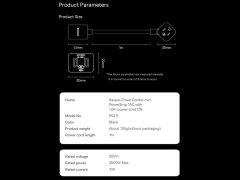 کابل افزایش طول یک متری بیسوس Baseus PowerCombo mini PowerStrip 1AC PSMN000001