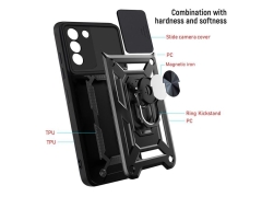 قاب محافظ لنز و حلقه دار سامسونگ Samsung Galaxy S21 FE Slide Camera &amp; Ring Holder Stand Case