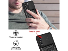 قاب محافظ لنز و حلقه دار سامسونگ Samsung Galaxy S21 FE Slide Camera &amp; Ring Holder Stand Case