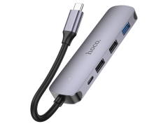 فروش هاب تایپ سی 5 پورت هوکو Hoco Type-C hub “HB27” HDTV + USB3.0 + USB2.0*2 + PD