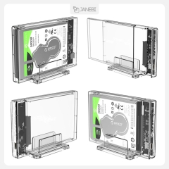 باکس هارد اینترنال به اکسترنال اوریکو با استند ORICO 2.5 inch Transparent USB3.0 Hard Enclosure Stand 2159U3