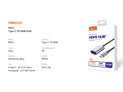 مبدل تایپ سی به اچ دی ام آی رسی Recci Type-C to HDMI Adapter 4K Cable RH11